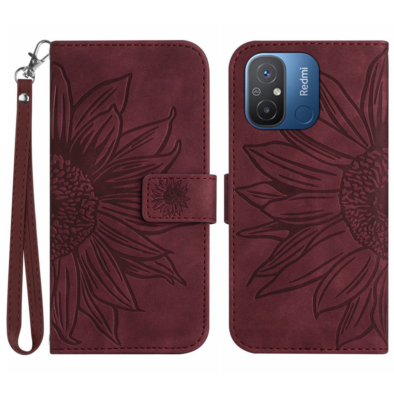 Protective Phone Case For Xiaomi Redmi 11A 4G 12C 4G HT04 Sunflower Imprinted Leather Stand Wallet Shockproof Phone Cover Protective Phone Case For Xiaomi Redmi 11A 4G 12C 4G HT04 Sunflower Imprinted Leather Stand Wallet Shockproof Phone Cover